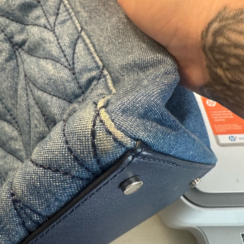 3F Kate Spade Meena Briar Lane Denim Quilted Purse Crossbody Bag - Picture 7 of 13